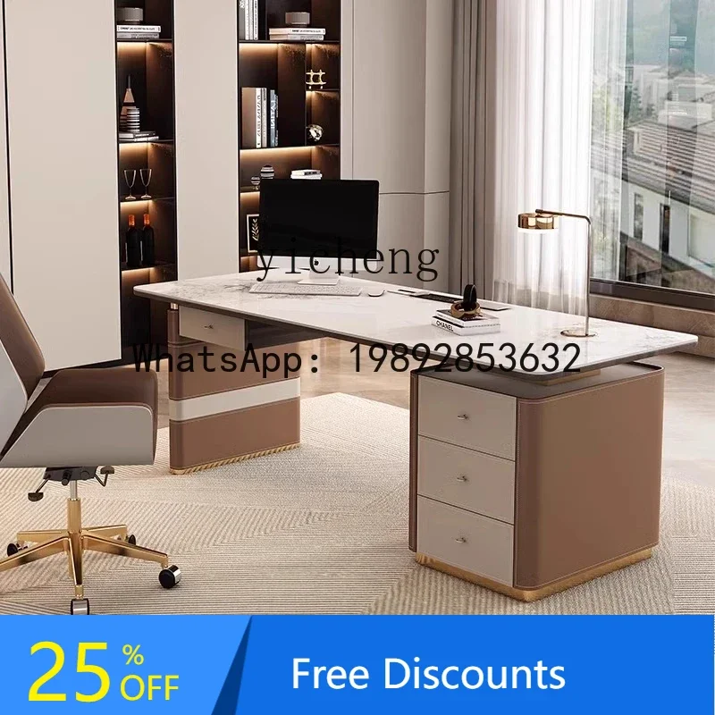 

LYY Desk Living Room Large Long Boss Desk Corner Solid Wood Office Computer Desk