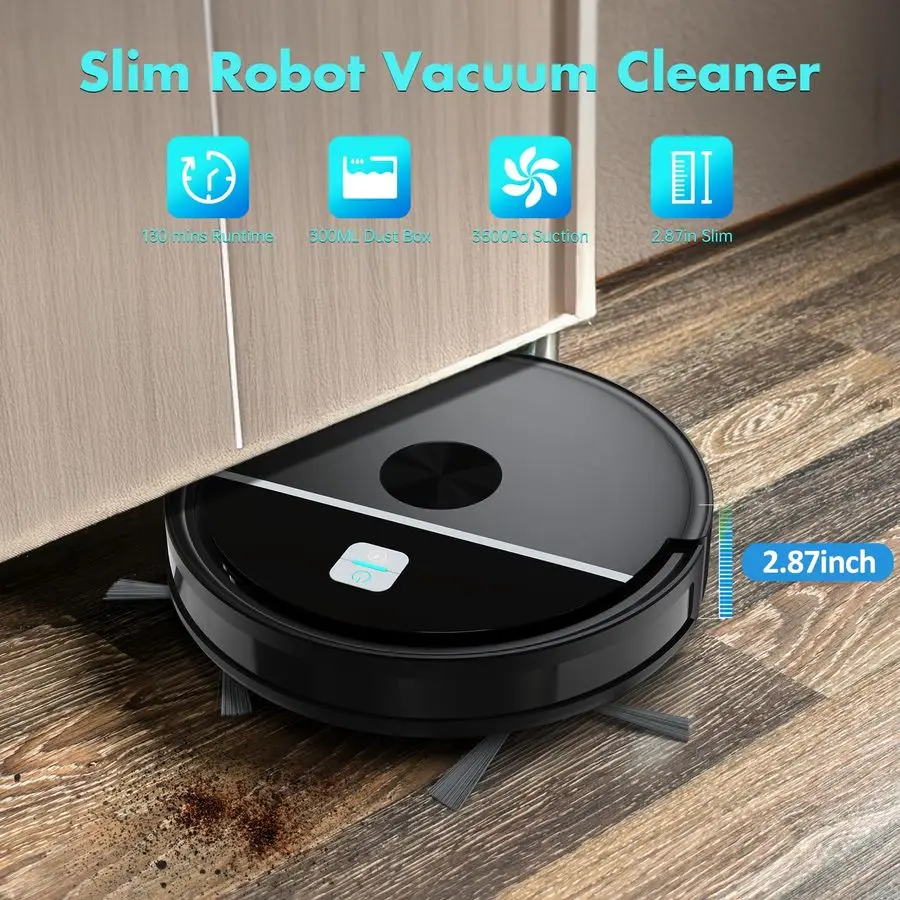 مجموعة مكنسة كهربائية وممسحة روبوت، شفط قوي بقدرة 3500 باسكال، مع جهاز تحكم عن بعد لتطبيق WiFi، مكنسة كهربائية روبوتية للتطهير، مزبلة ومقاومة الماء #3