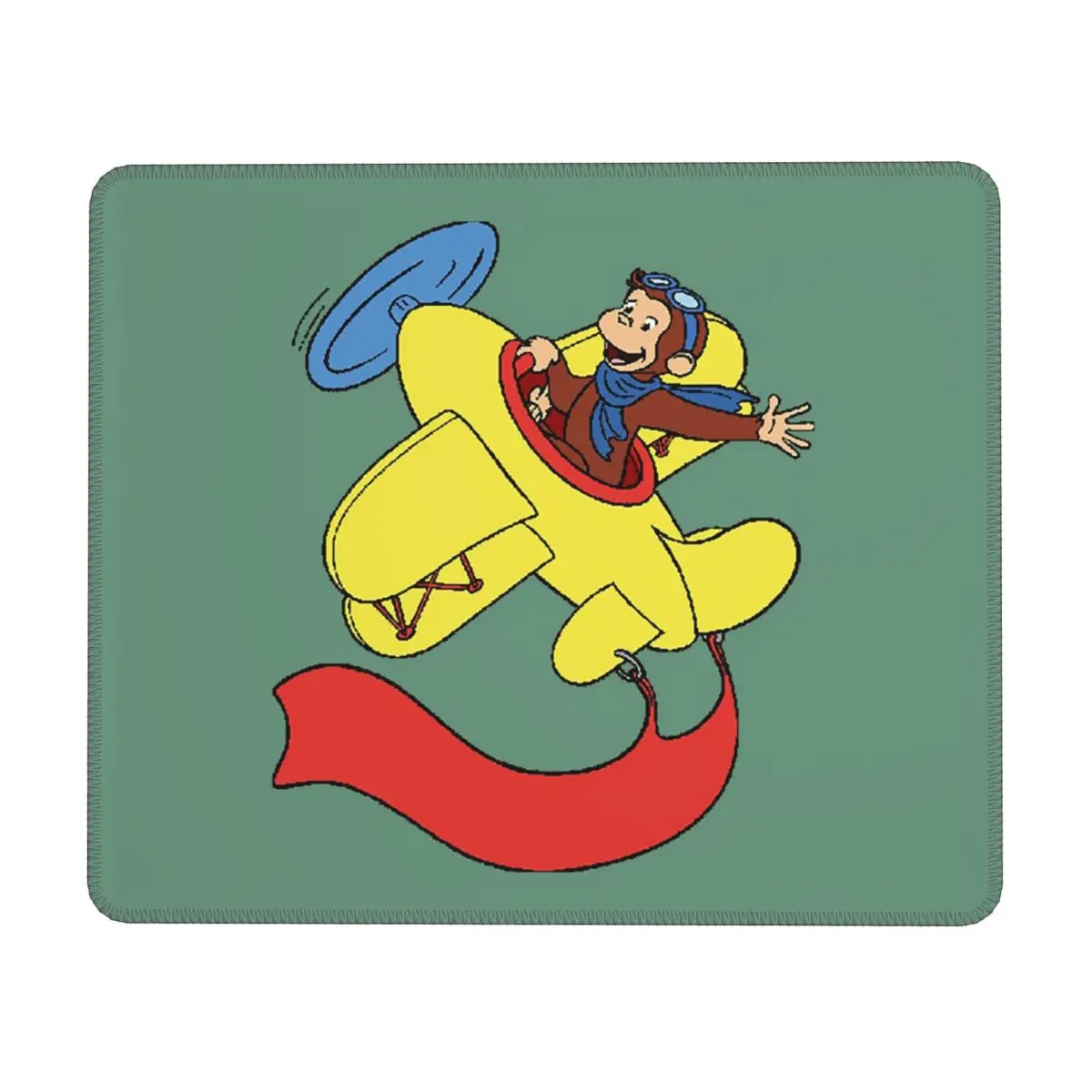 Curious George In An Airplan Multi-size Mouse Pad Computer Keyboard Mouse Mat Gaming PC Laptop Desk MatAccessories Table Mats