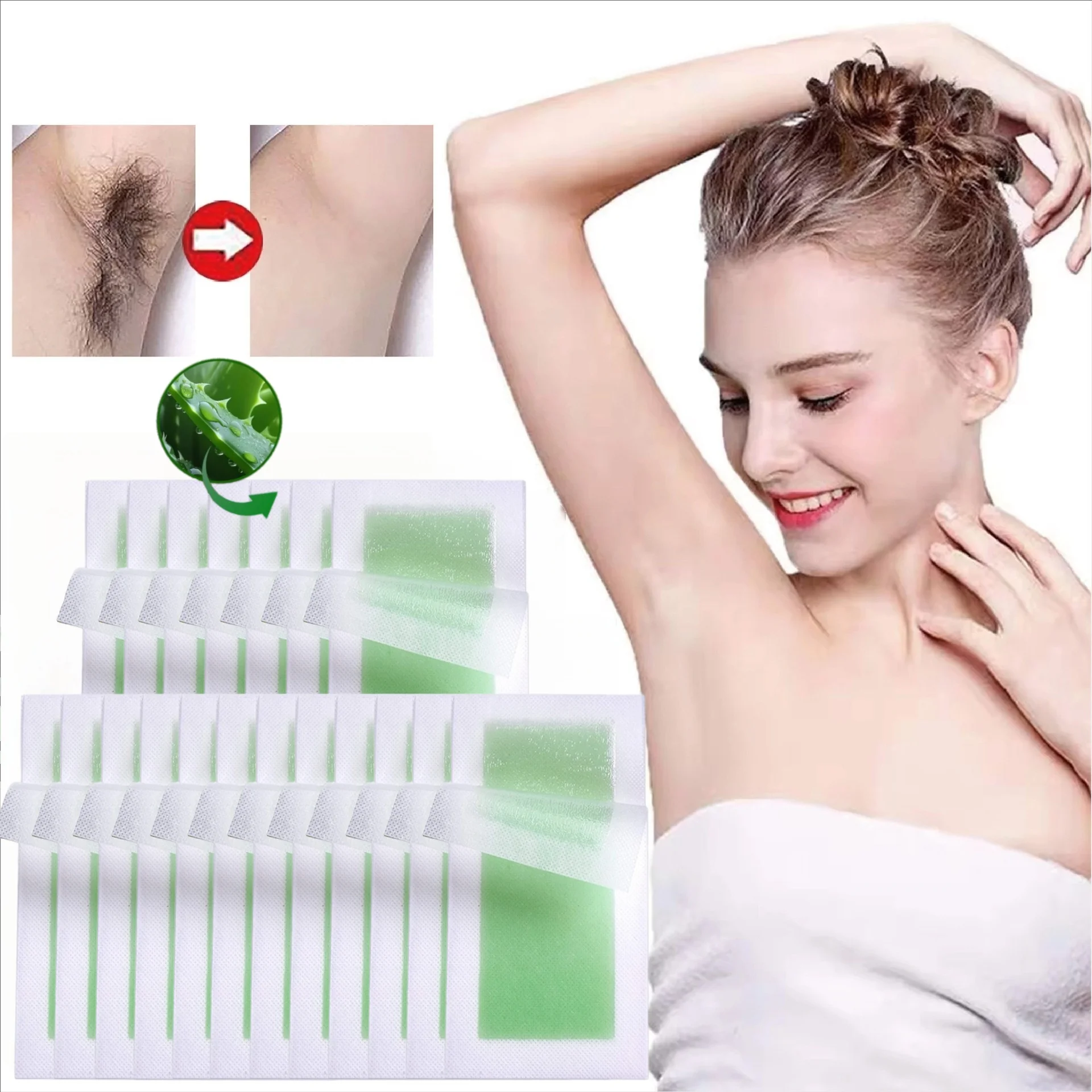 38Pcs Depilatory Wax Strips For Hair Removal Wax Paper Cold Wax Strips PaperFor Face Neck Arm Leg Body BeautyTools