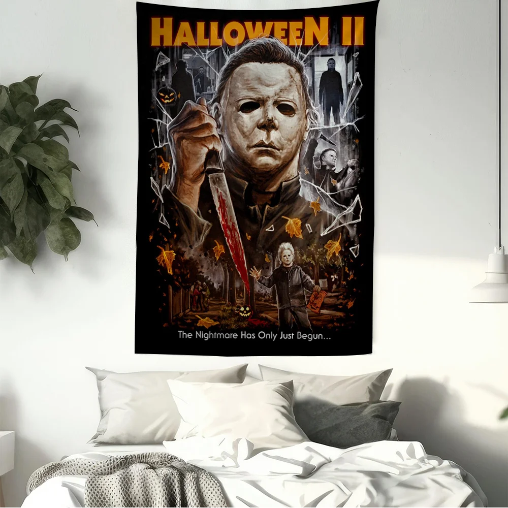 Halloween Michael Myers Anime Beach Swimming Towel Soft Absorbent Washcloth Children's Gifts for Kids Travel Camping Gym