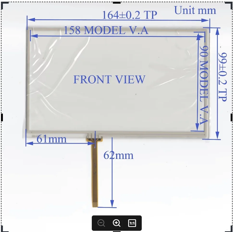 

ZhiYuSun 164mm*99mm 7inch 4 lins Touch Screen glass touchsensor 164*99 touchglass digitizer welding type