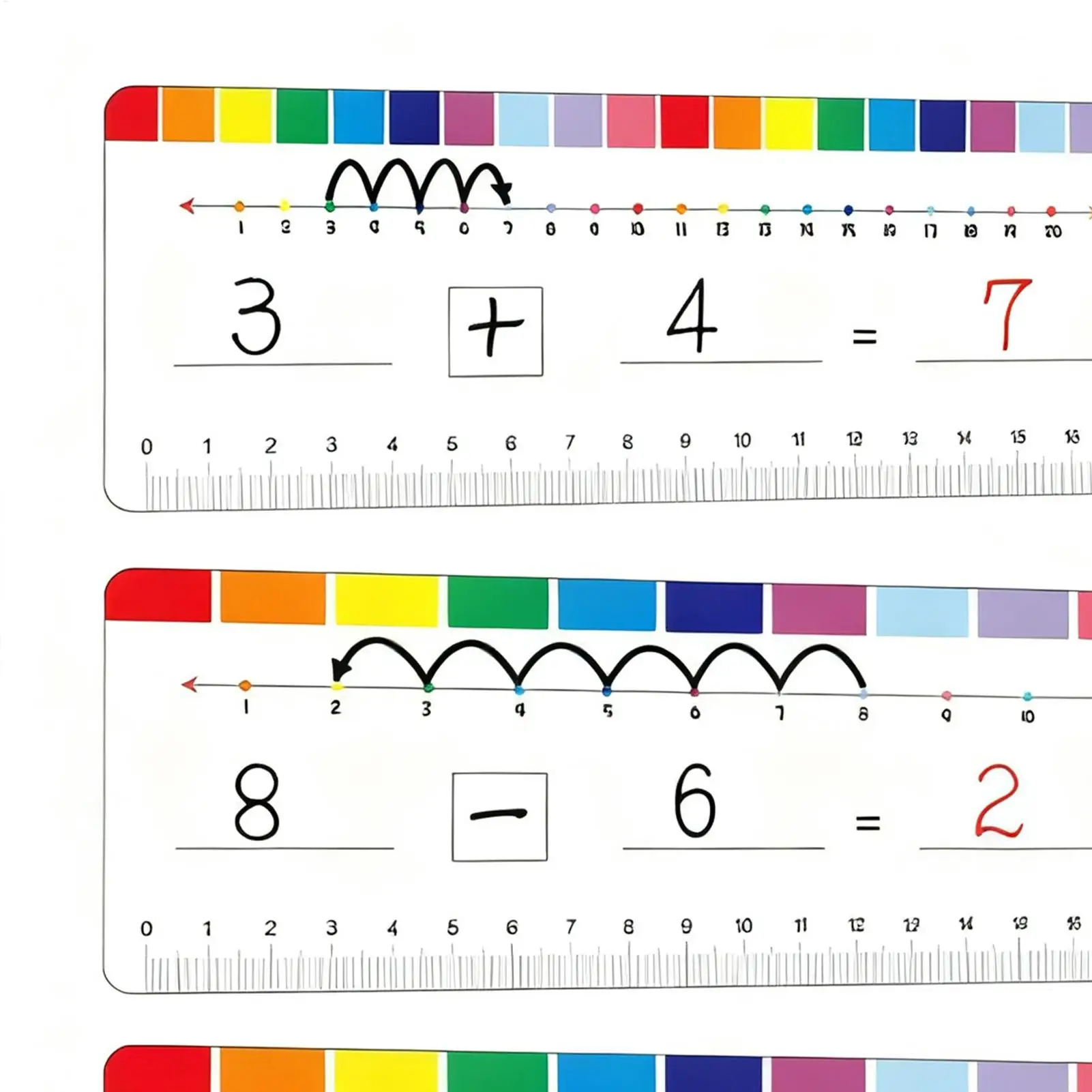 Classroom Number Line Addition Subtraction Toys Erasable Double Side Flash Card Set With Storage Ring For Kids Boys Girls Home