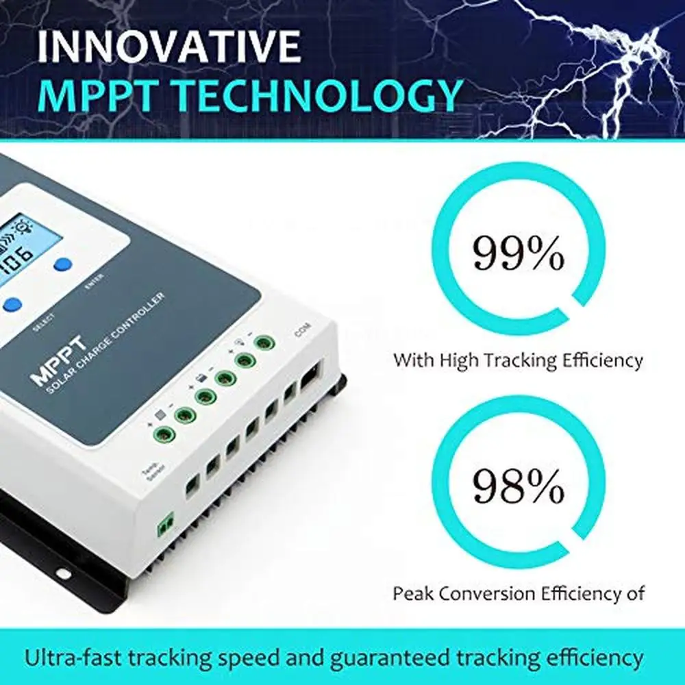 MPPT Solar Charge Controller 10A 12V/24V Auto Working LCD Display Battery Regulator PV 100V Efficiency Communication Protection