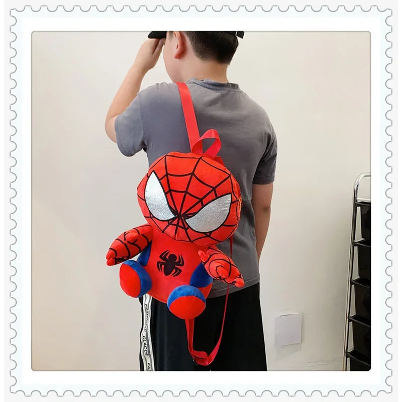 Spider Man Children Plush Backpack Kawaii Cute Anime Cartoon Kindergarten Travel Outdoor Bag Plush Doll Kid Birthday X-mas Gifts