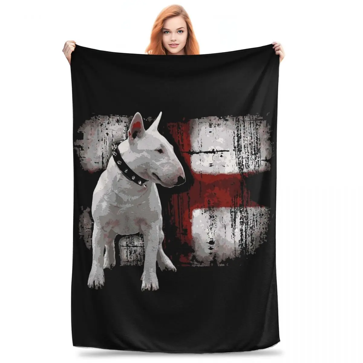 English Bullterrier Love Blanket Fleece Breathable Throw Blankets Sofa Throw Blanket For Couch Bedding Office Throws Bedspread