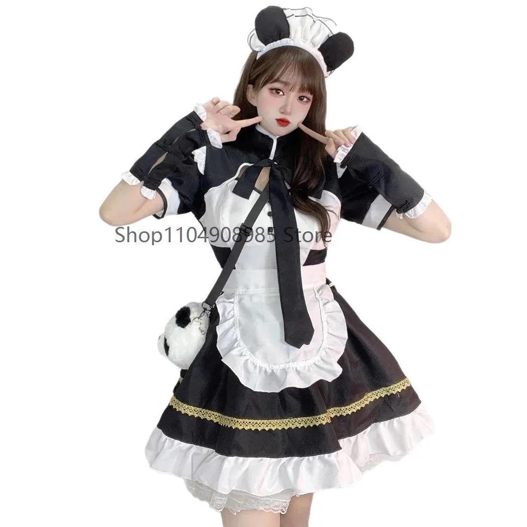

Sweet Panda Girl Maid Costume School Style Role-playing Anime Cosplay Clothing M-XL Sizes Available for Girls And Women