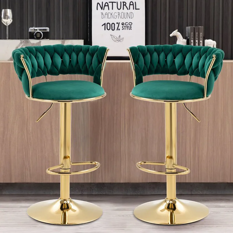 Sillas de Bar modernas de diseño europeo, sillas de Bar nórdicas de Metal ajustables de lujo, taburete cómodo, accesorios para Salle Manger