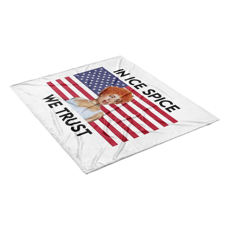 Aertemisi In Ice Spice We Trust Flag Pet Blanket for Small Medium Large Dog Cat Puppy Kitten Couch Sofa Bed Decor