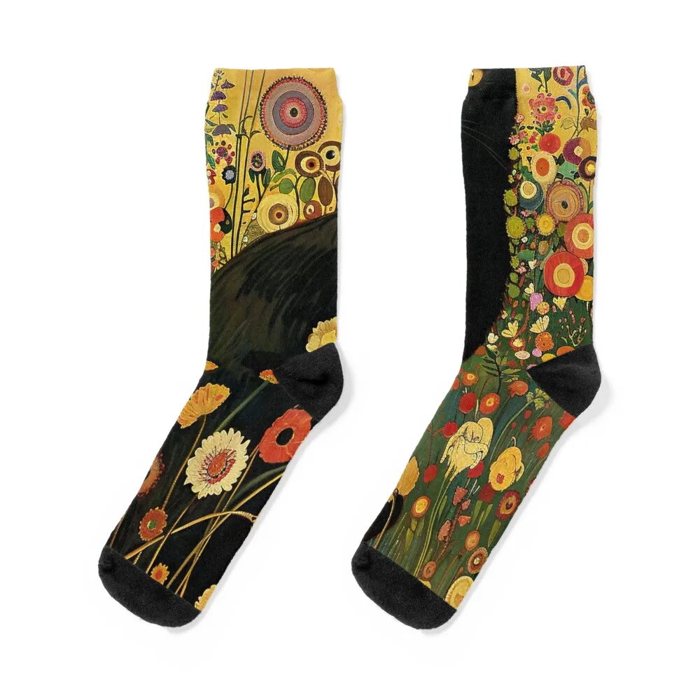 

Gustav Klimt Black Cat Socks Men's loose shoes Socks Man Women's