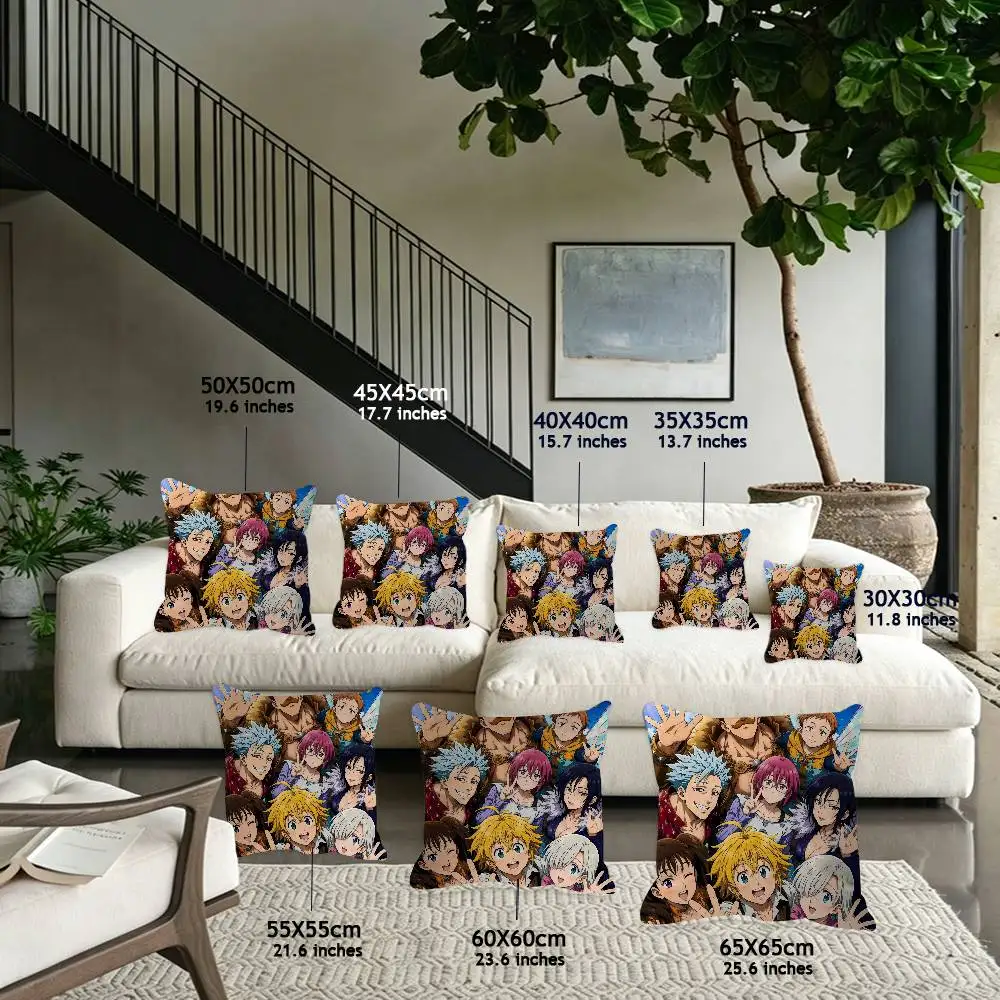 Hot Anime The Seven Deadlys Sins Comfortable soft Pillow Case for Sofa Living Room Home office Decor and Protective Covers