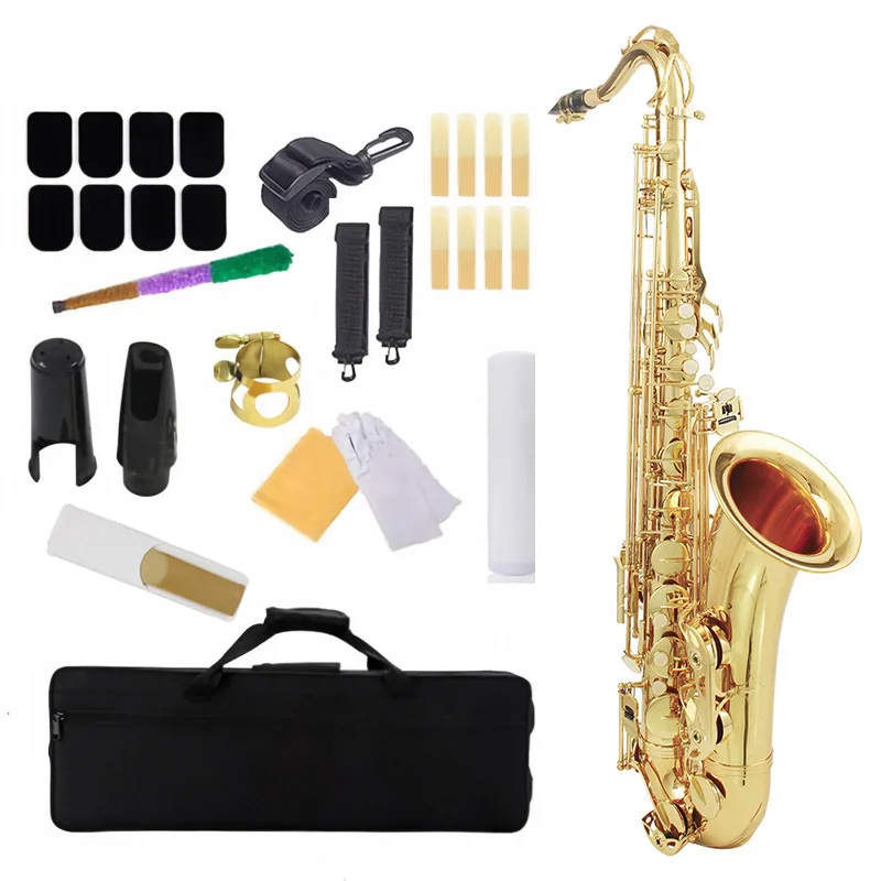 Alto Saxophone B Flat, Electroplated Gold, Professional Performance, SAX Instrument, High-Quality Sound, Durable Construction