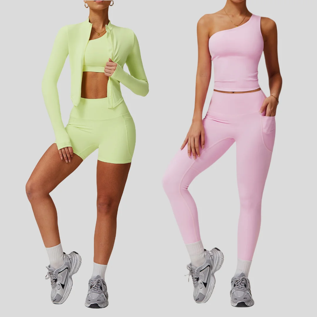 

Yoga Set Sports Fitness High Waist Cloud Feel Quick-Dry Waist-Shaping Casual Outdoor Running Workout Clothing Gym Leggings Suit