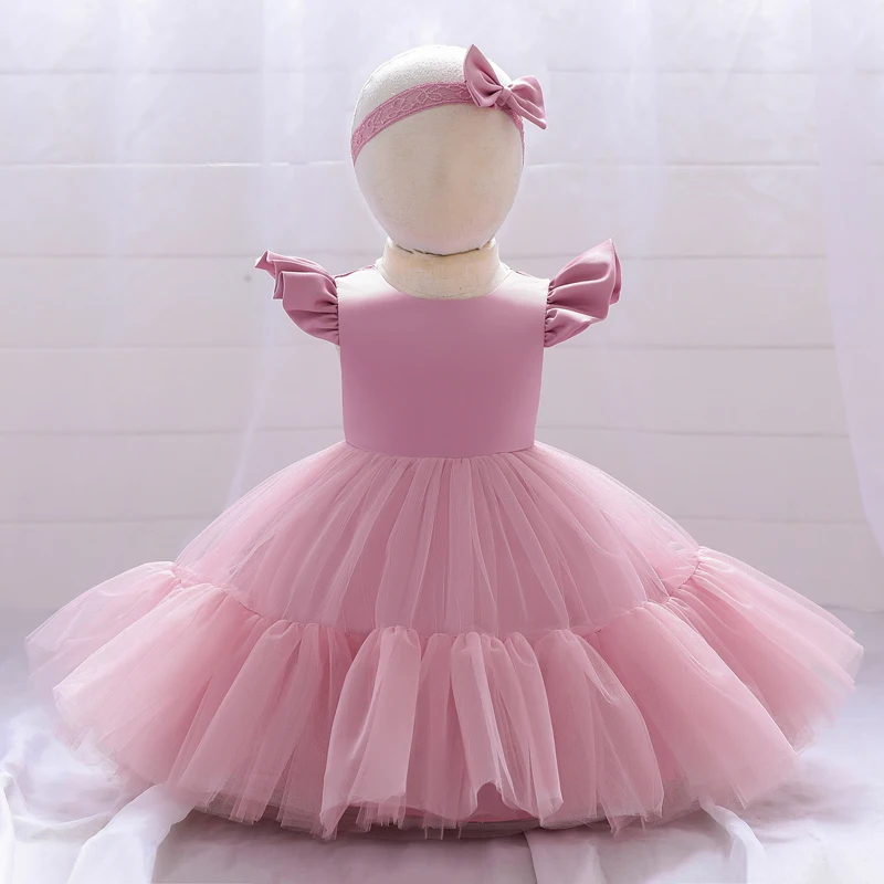 Pageant Puffy Baptism 1 Year Birthday Dress For Baby Girl Clothing Cake Princess Dresses Lace Party Dress Child Clothes