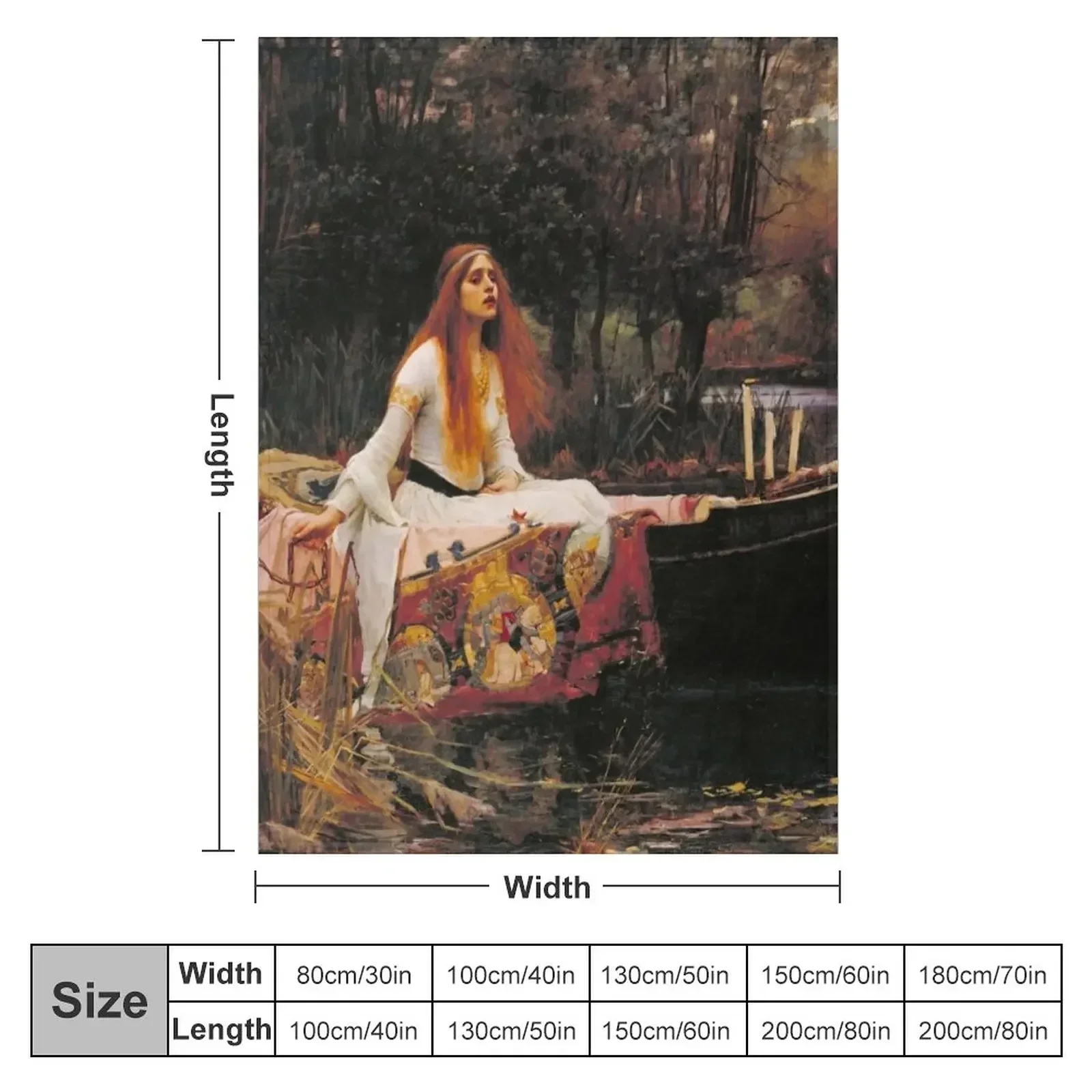 The Lady of Shallot - John William Waterhouse Throw Blanket Sofa Throw Camping Kid'S Blankets