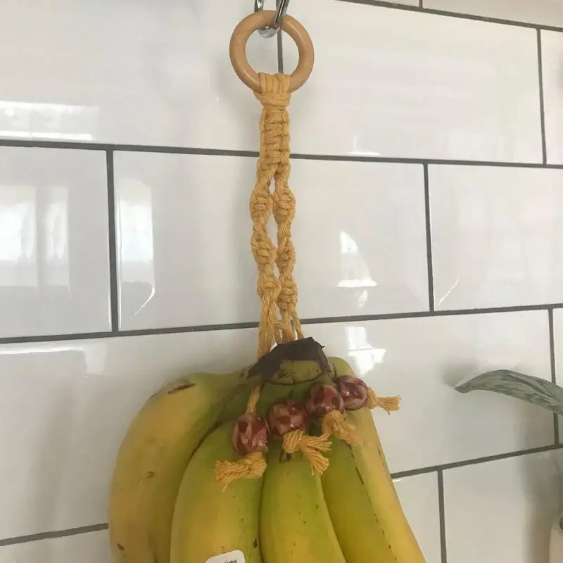 Banana Rope Hanger Stylish Hanging Banana Holder Stand Non-slip Banana Hanger Boho Home Decor Fruits Rack Kitchen Storage Stand