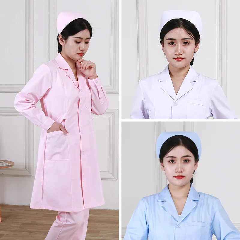 جديد الموسع ممرضة موحدة المرأة الصيف قصيرة الأكمام معطف أبيض صيدلية صالون تجميل زي العمل التجريبي