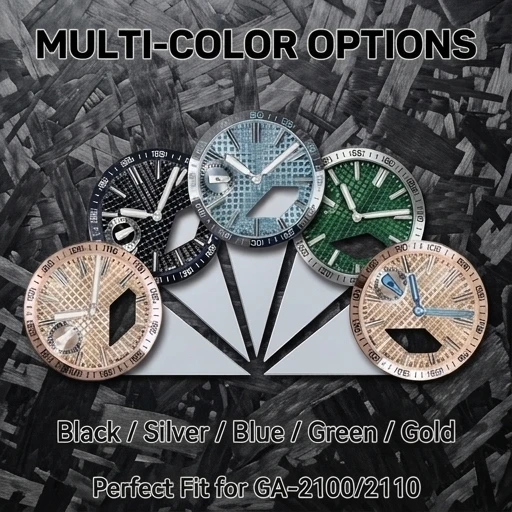 Premium Waffle texture Watch Mod For CASIO GA2100 GA 2110 Watch Dial BGW9 C1 Lume Metal hands 3in1 Offshore Mod kit