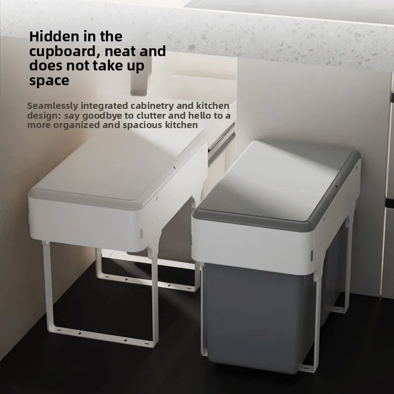 Cabinets, pull-out sorting trash cans, household kitchens, hidden cabinets with lids, embedded double buckets, sink cleaning