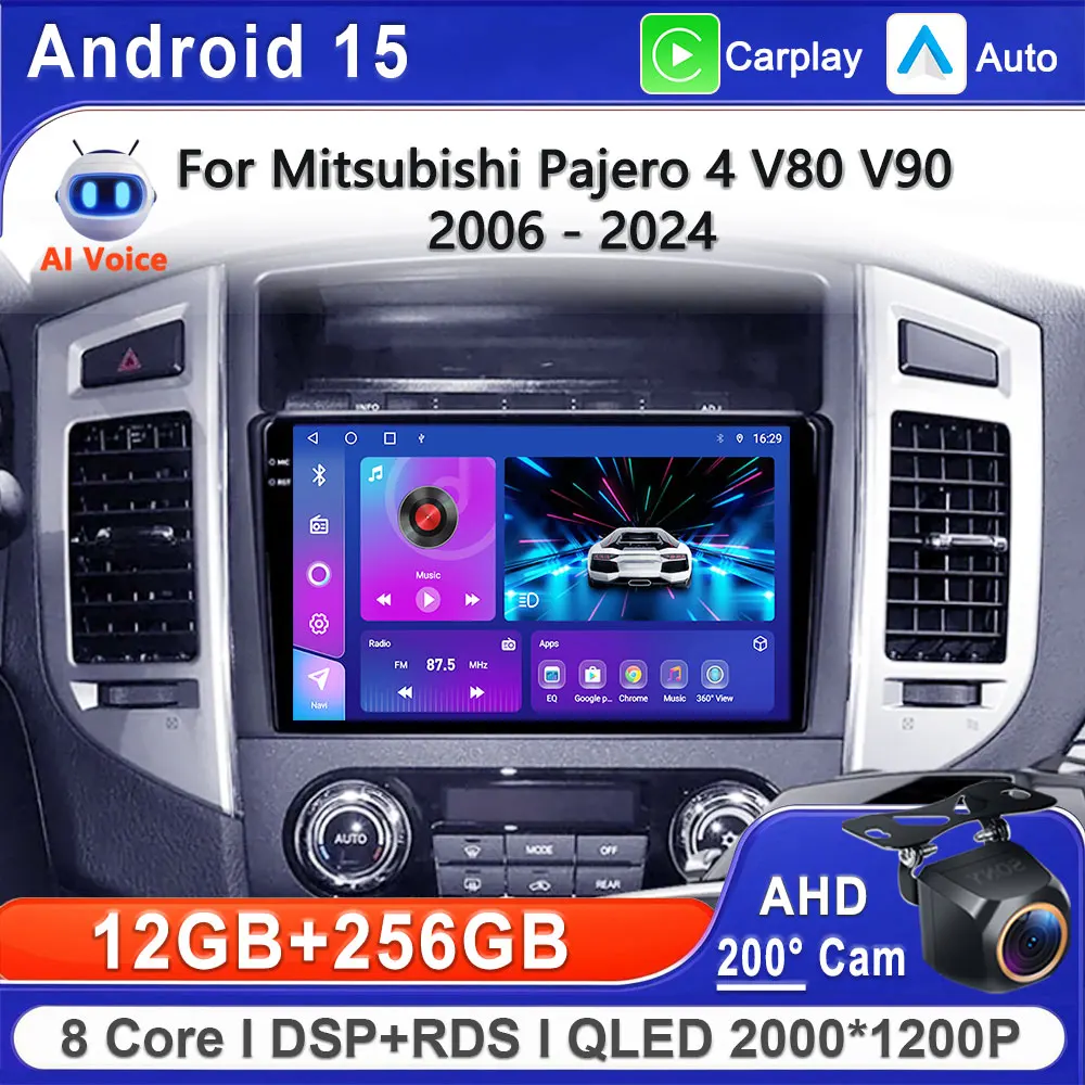 

Android 15 For Mitsubishi Pajero 4 V80 V90 2006 - 2024 Car Radio Multimedia Video Player Navigation stereo GPS Head Unit