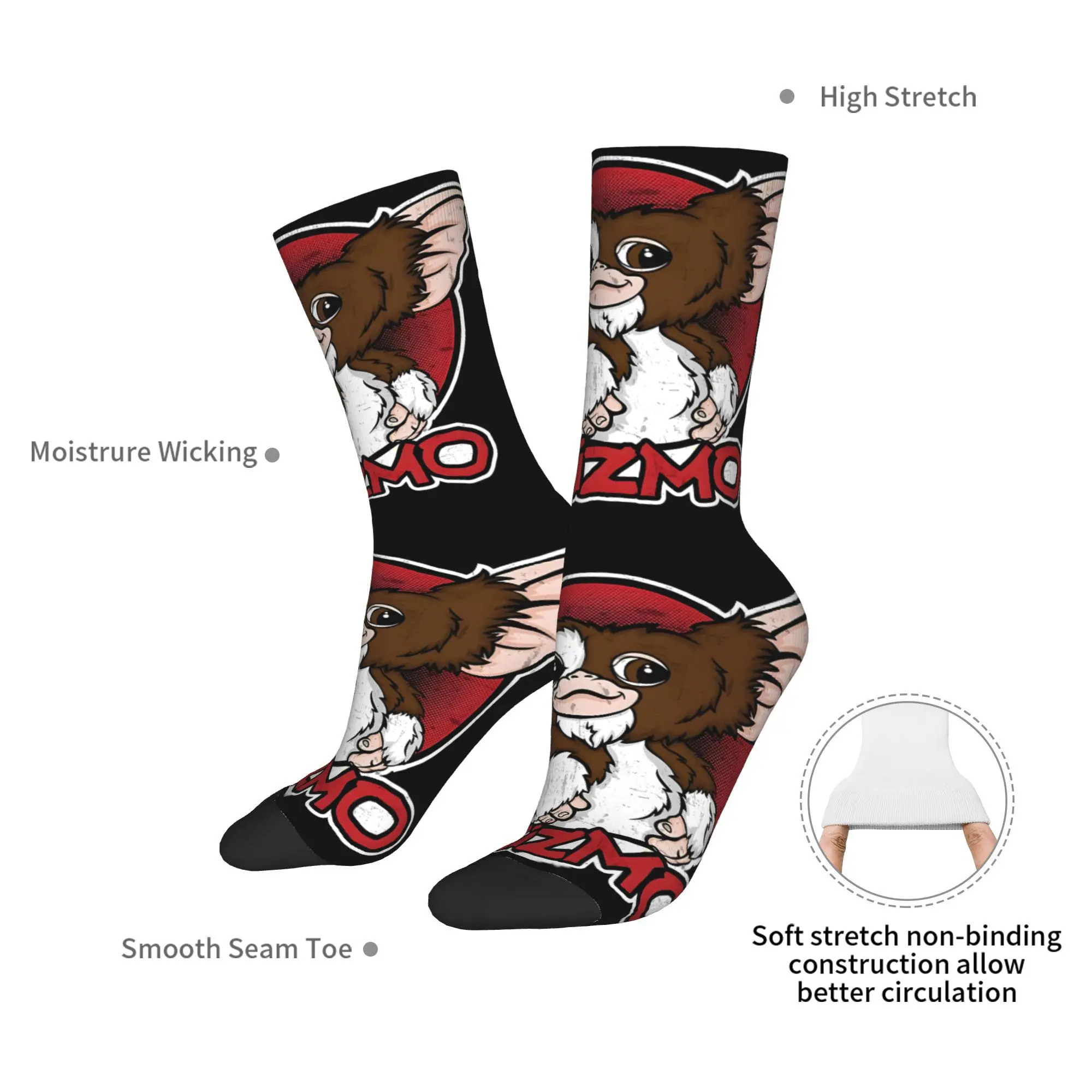 Heureux drôle hommes chaussettes Gremlin rétro Harajuku Hip Hop nouveauté équipage chaussette cadeau motif imprimé