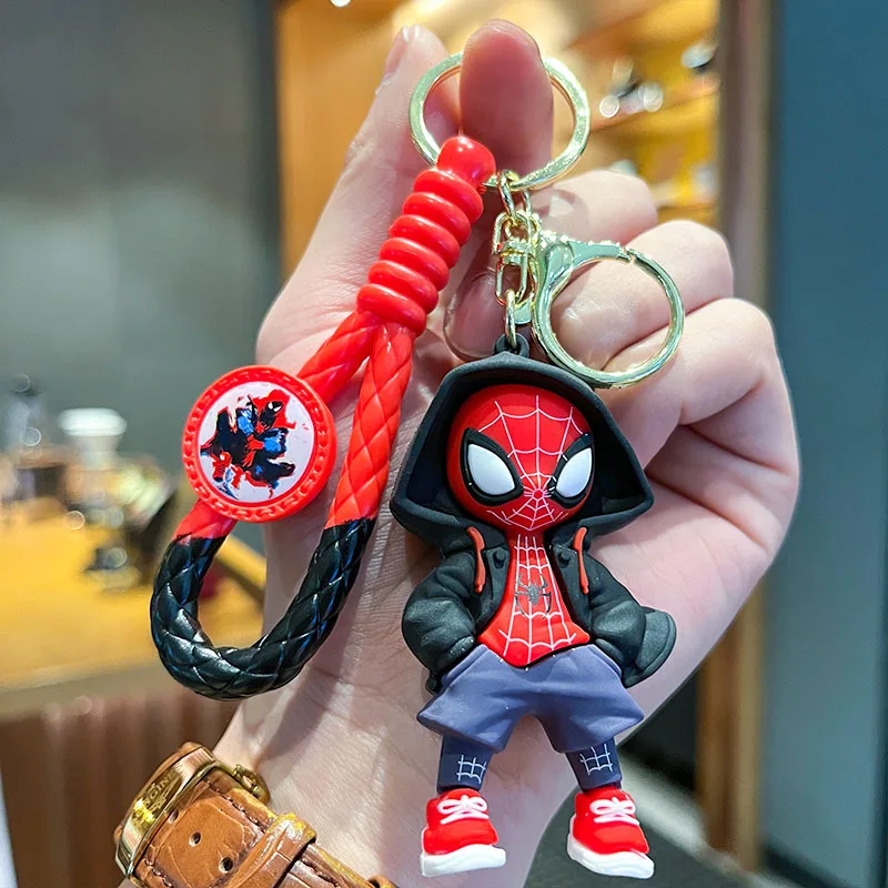 Porte-clés en silicone SpidSuffolk Cartoon, porte-clés pendentif héros Marvel Smile, porte-clés Disney, bijoux mignons, accessoires de sac