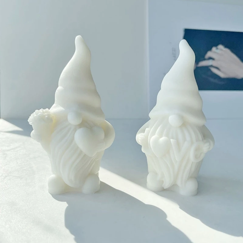 Molde silicone gnome 3d, molde decorativo fofo artesanato para artesanato diy, fabricação sabão vela perfumada,