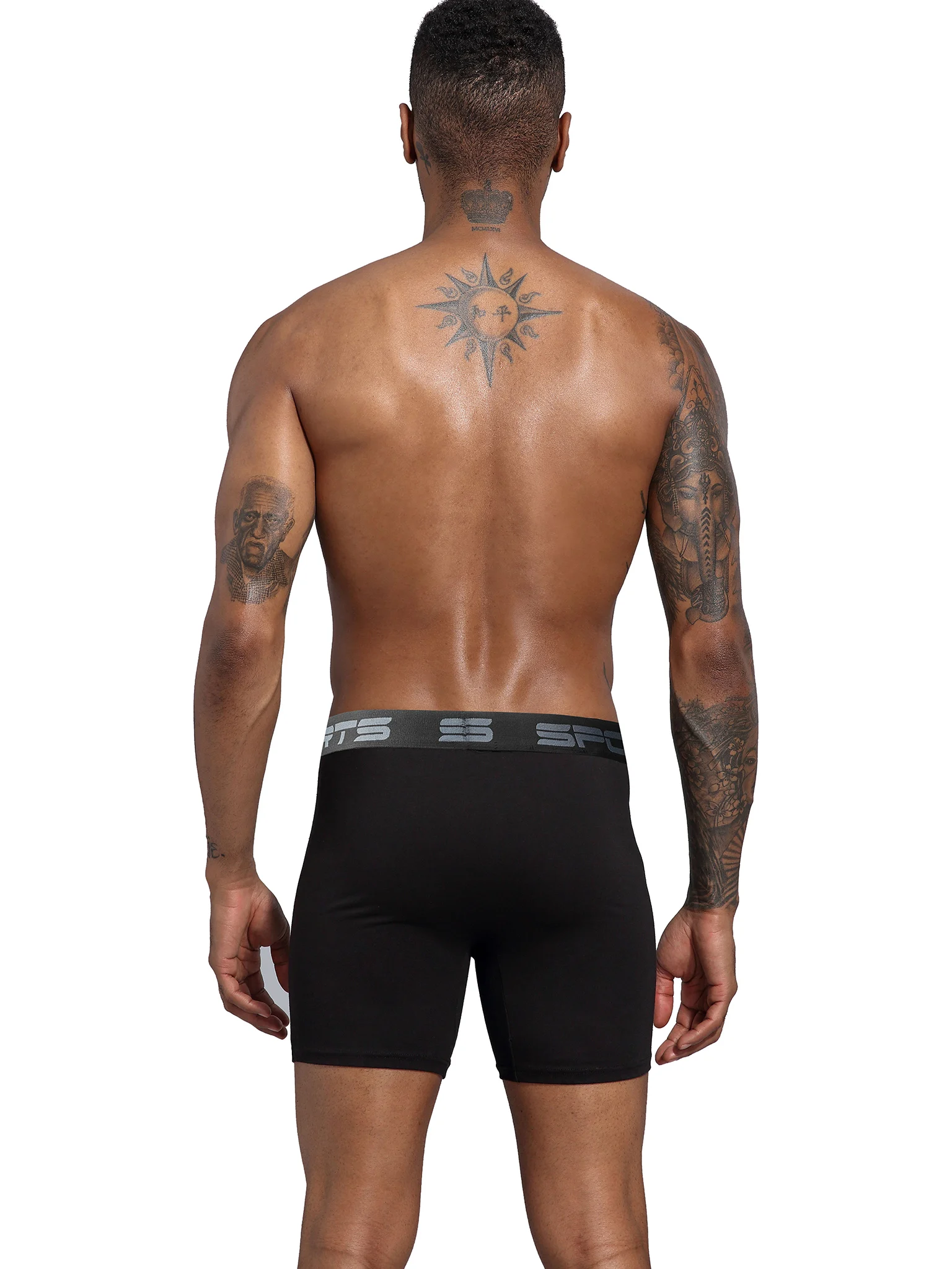 5 шт. мужские трусы-боксеры, спортивное нижнее белье, трусы с удлиненными штанинами, молочная шелковая ткань, быстросохнущие, мужские черные шорты-боксеры с открытыми летями