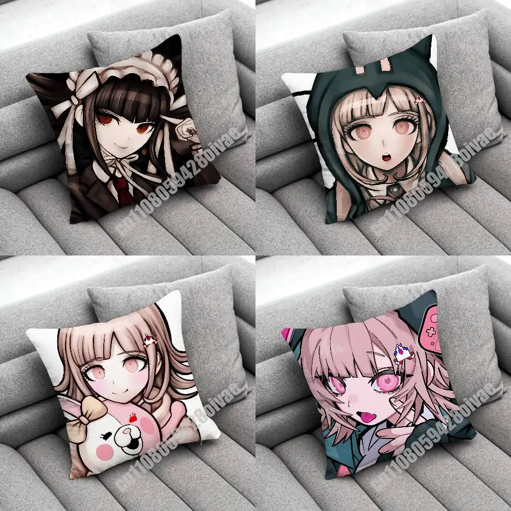 

D-Danganronpa Chiaki Nanami Junko Enoshima Throw Pillow Case For Decoration 35x35cm 45cm Square Home Pillowcase Case
