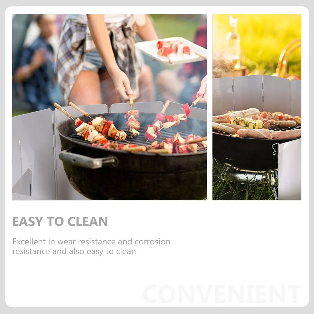 

Outdoor Folding Stove Wind Screen Durable Windproof Tool for Camping Bbq Aluminum Alloy Windscreen Folding Stove Wind Screen