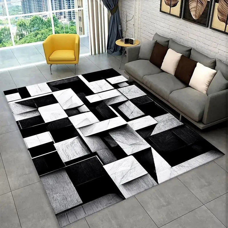 Retro Bohemian Geometric Art Lines Luxury Large Area Rug Non-slip Carpet for Bedroom Living Room Sofa Home Decor Floor Mat Gift