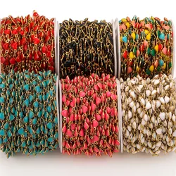 1m LOVE Colorful Enamel Chain Stainless Steel Heart Shape Chain for DIY Necklace Jewelry Making Supplies Bracelet Findings Bulk