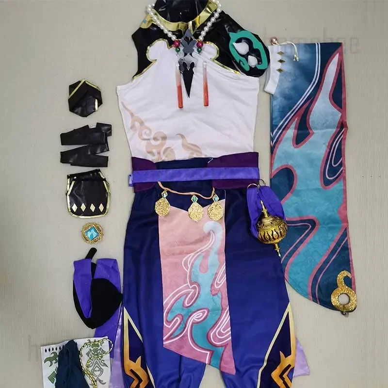 Homchee COS Xiao Impact فستان مُصمم حسب الطلب قناع شعر مستعار ملابس فيستدو مجموعة كاملة لـ Cosplay MN3