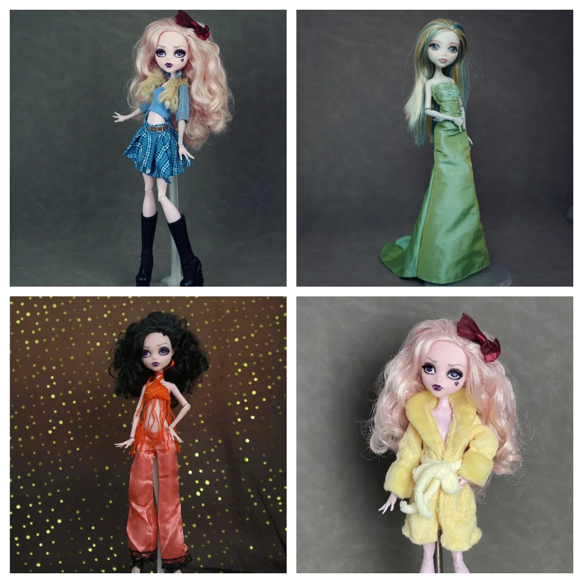 1/6 magro monstro boneca diy vestir roupas coloridas dança boneca vestido casaco camiseta com decorações coloridas para jogar criativo