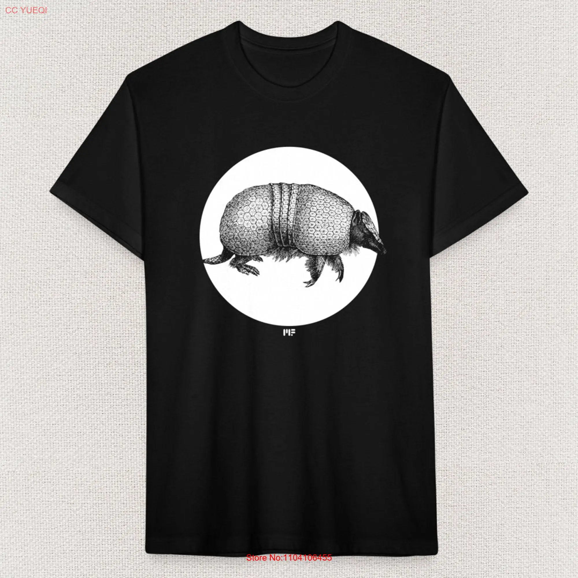 Armadillo Three Banded T Shirt By Mythical Forces long or short sleeves