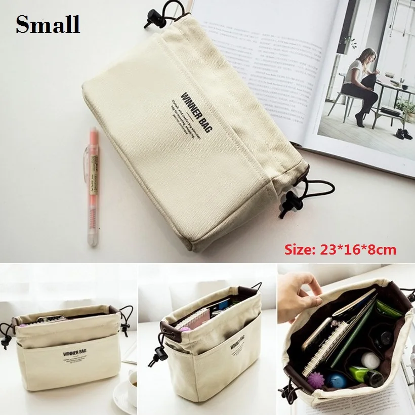 Canvas Purse Organizer Bag Inner Insert with Compartment Makeup Handbag with Lots of Pockets Lightweight Fit Giving Structure