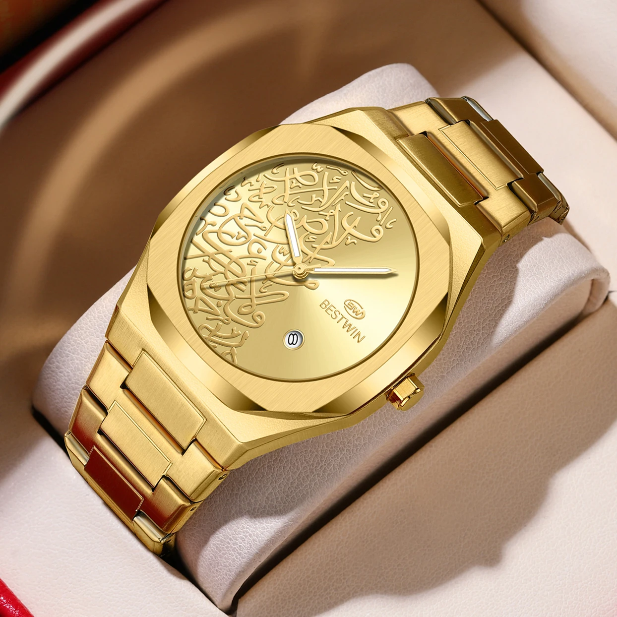 ساعات رجالية من أفضل العلامات التجارية الفاخرة بحزام من الفولاذ المقاوم للصدأ عالي الجودة مقاوم للماء ساعات رجالية بتصميم إبداعي مباشر وساعات تقويمية #2