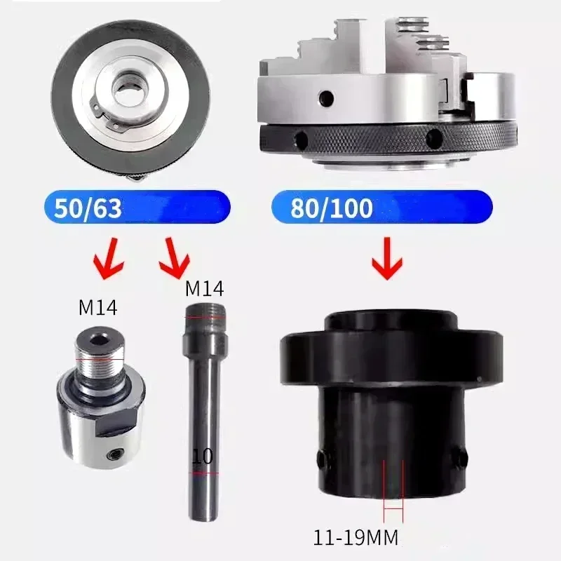 Sanou K01-80 K02-80 Lathe Chuck three jaw four Jaw,Flange connection for Mini DIY Wood Lathe Connecting rod