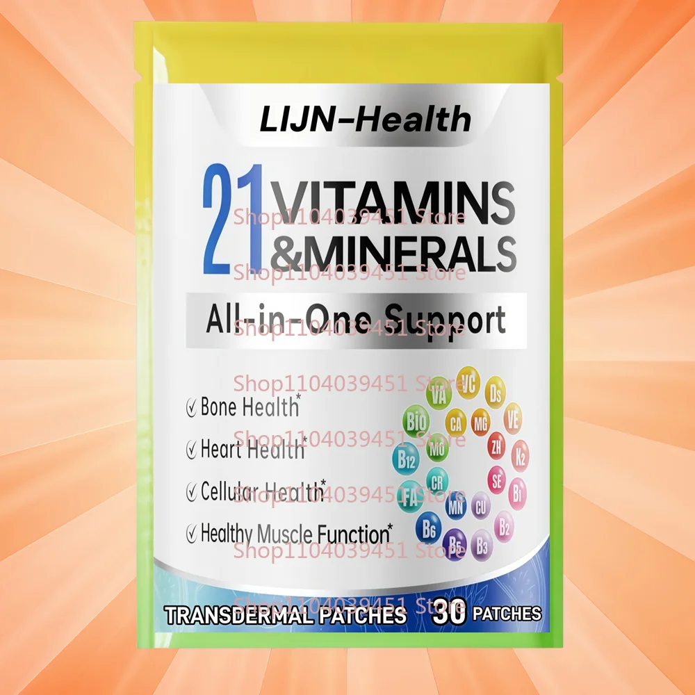 

30 пластырей Мультивитаминные транспарительные пластыри для женщин и мужчин — мужские и женские для поддержки здоровья костей, кожи и иммунитета