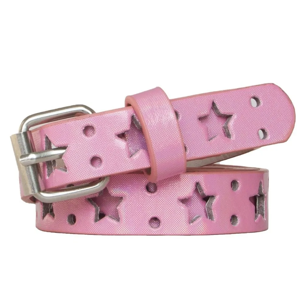 Thin Waist Belt Five-pointed Star Heart PU Leather Y2k Waist Strap Corset Belt Adjustable Waistband Star Belt Women Waist Belt