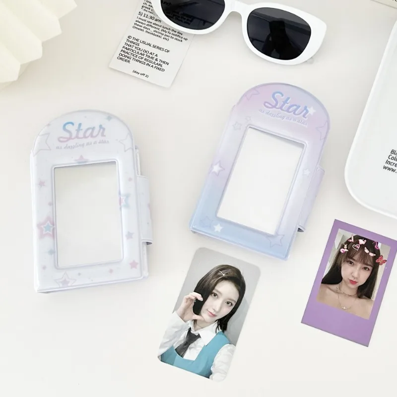 New Popular Y2k Star Gradient Polaroid Card Book Photo Storage Book Three-inch Photo Album Button Small Card Book Bag