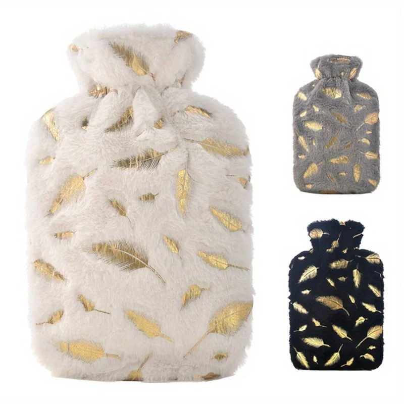 

2L Winter Water Injection Hot Water Bag Student Girl Hot Compress Belly Warm Water Bag Flannel Set Cartoon Rabbit Warm Bag