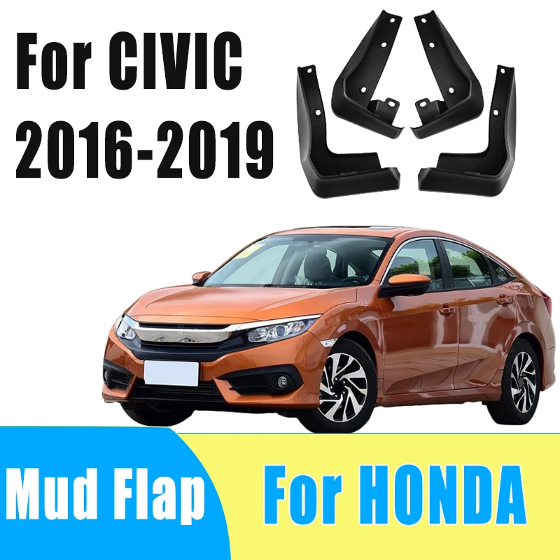 

4pcs Auto Tire Mudguard Waterproof Prevent Mud Splashing Car Mud Flap Fender Trim Accessories For HONDA CIVIC 2016-2019 2018