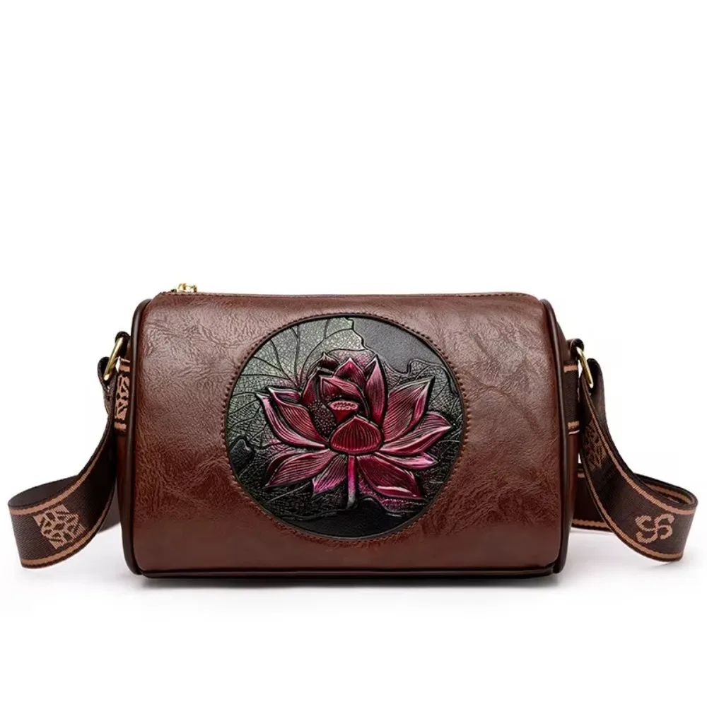 

2024 New Fashion Casual Women Handbag Print Soft Leather Crossbody Bag Solid Color Shoulder Bag
