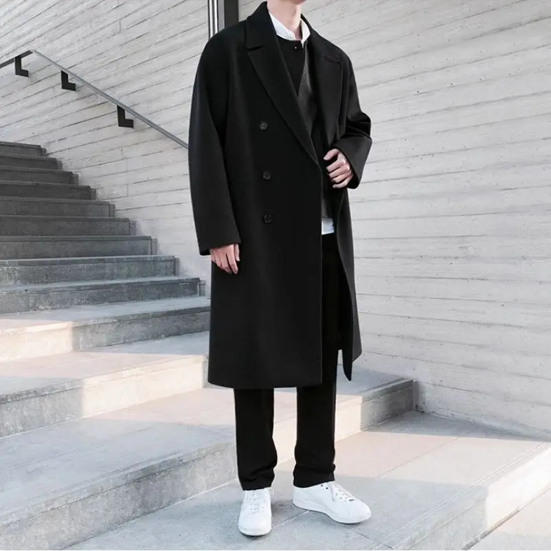 

Trench Leather Coat Mens Cotton Regular Banquet Korean Elegant White Solid Spring Py Fashion Comfortable Simple Temperament Cool