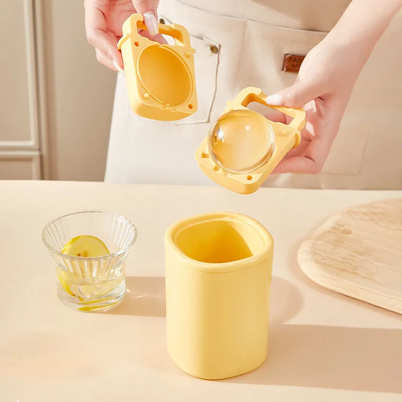 6.5 سنتيمتر واحد/مزدوج الكرة فقاعة الحرة ويسكي هوكي الجليد قالب سيليكون سهلة الإصدار قالب الثلج لوازم المطبخ صندوق صنع الثلج #3