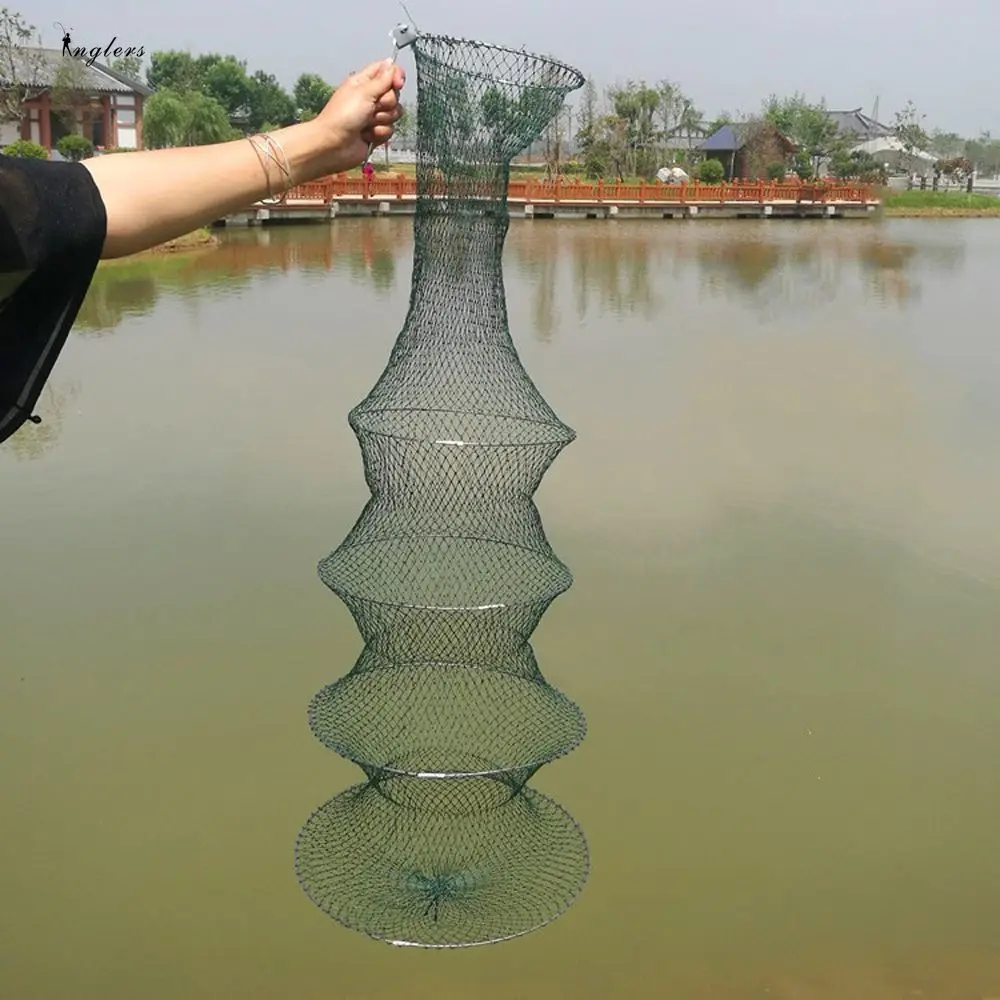 Fishing Tackle Fishing Accessories Folding Fishing-Basket Soft Steel Shrimp Cage Fish Cage Fish Trap Fishing-Nets Fish Pocket