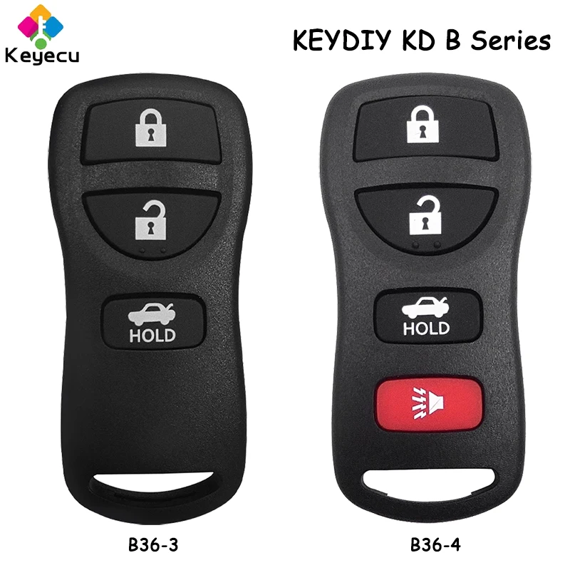 

KEYECU KEYDIY KD B Series B36-3 B36-4 for Nissan Style 3 4 Buttons Universal Wired Remote Key for KD-X2 KD900 KD900+ KD MAX