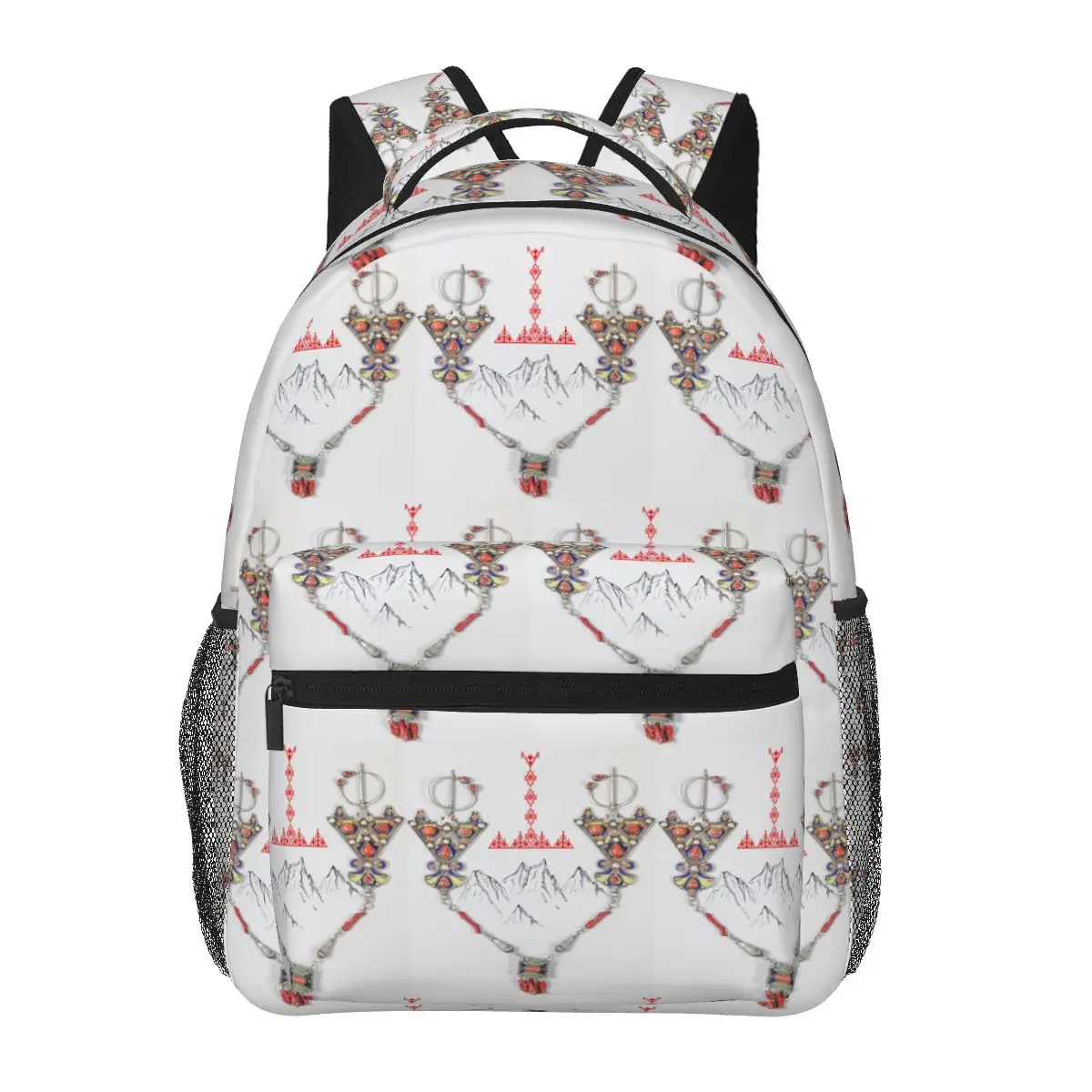 Kabyle Jewelry Amazigh Africa Ethnic Style Backpacks Boys Girls Bookbag Students School Bags Travel Rucksack Shoulder Bag