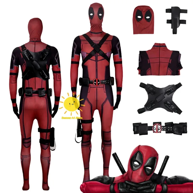 AD1 BEAST KINGDOM Deadpool Косплей Боди Уэйд Уинстон Уилсон Костюмы для косплея Головные уборы Головной убор Хэллоуин Cos A5 @ rD ~